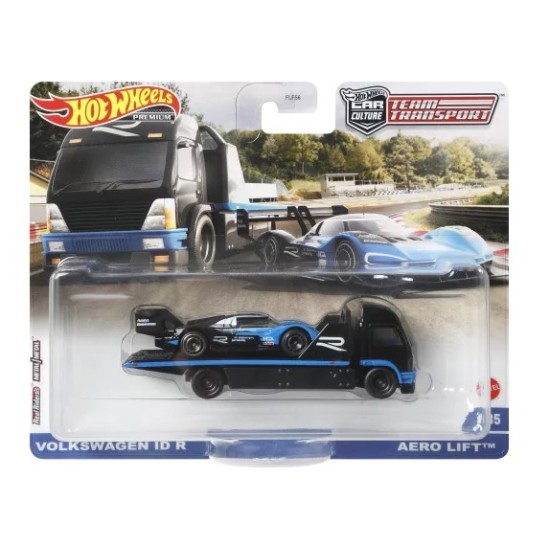 HOT WHEELS CAR CULTURE TEAM TRANSPORT VOLKSWAGEN ID R & AERO LIFT #35 GRK69