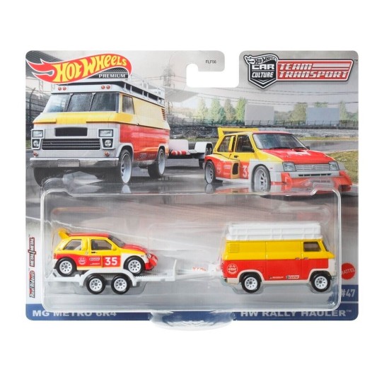 HOT WHEELS TEAM TRANSPORT MG METRO 6R4 & HW RALLY HAULER #47 HCR29