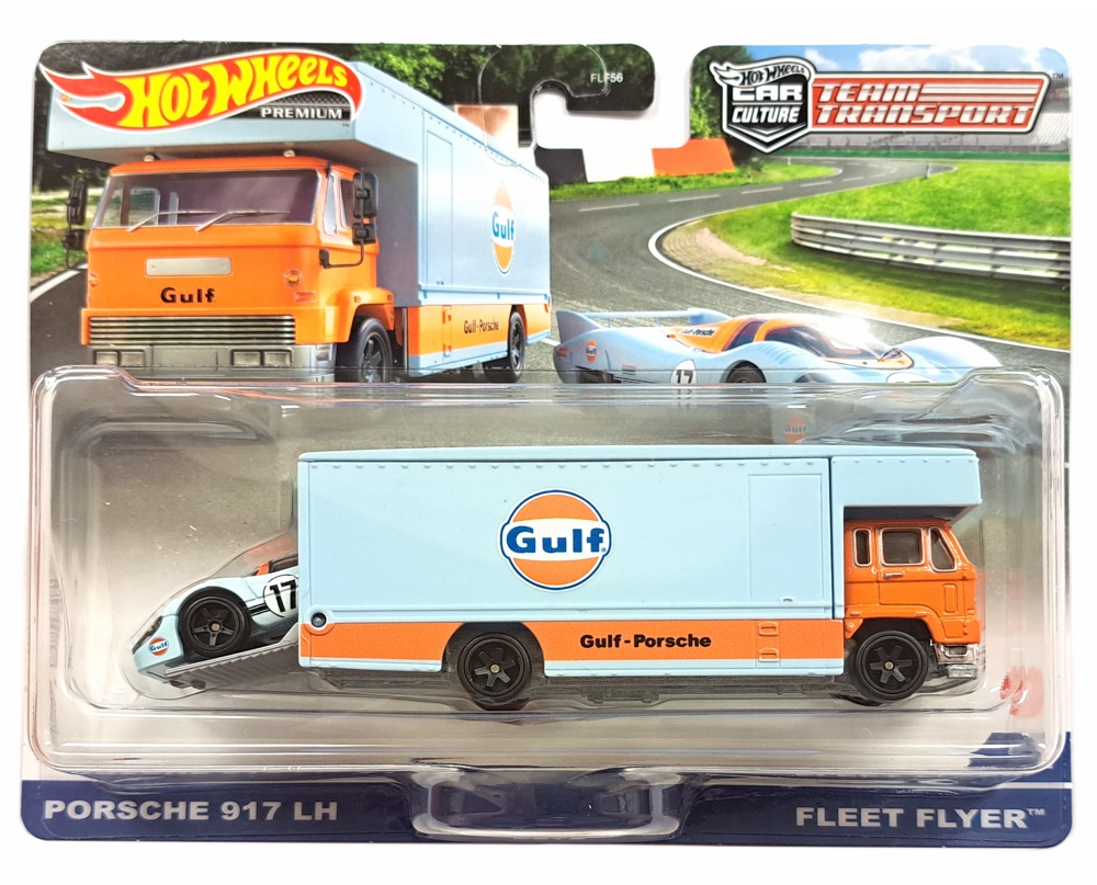 HOT WHEELS CAR CULTURE TEAM TRANSPORT PORSCHE 917 LH FLETT FLYER 41 HCR36