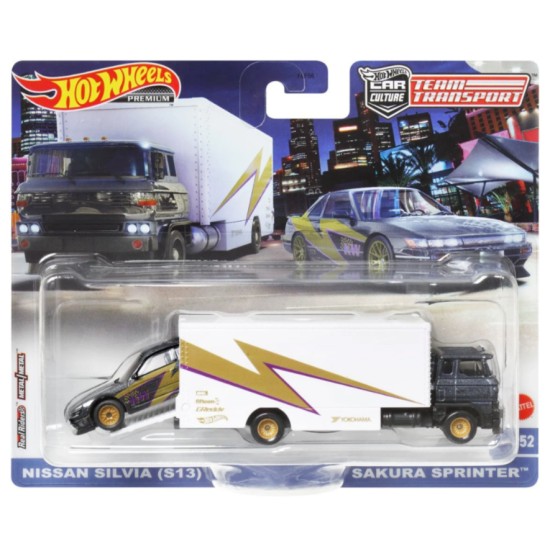 HOT WHEELS TEAM TRANSPORT NISSAN SILVIA (S13) AND SAKURA SPRINTER NO.52 HKF41