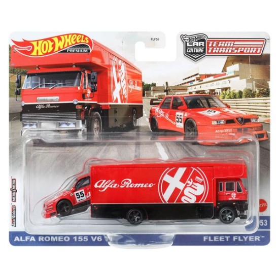 HOT WHEELS TEAM TRANSPORT ALFA ROMEO 155 V6 TI FLEET FLYER #53 HKF42