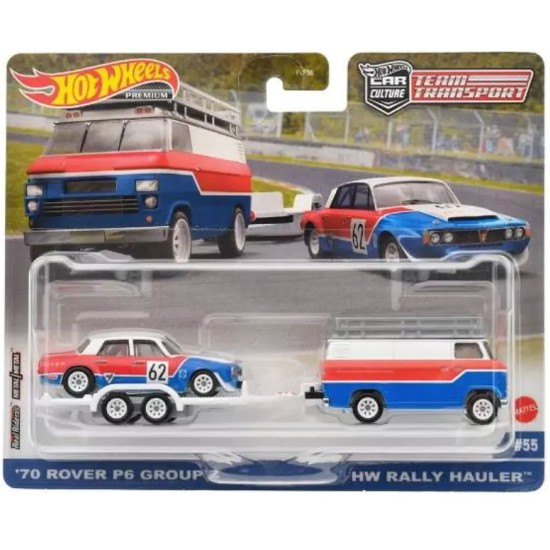 HOT WHEELS TEAM TRANSPORT '70 ROVER P6 GROUP HW 2 RALLY HAULER #55 HKF45