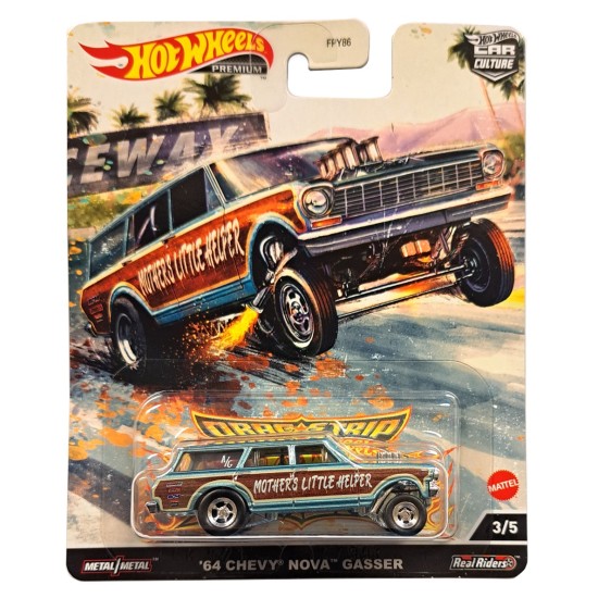 HOT WHEELS DRAG STRIP DEMONS '64 CHEVY NOVA GASSER 3/5 HCK21