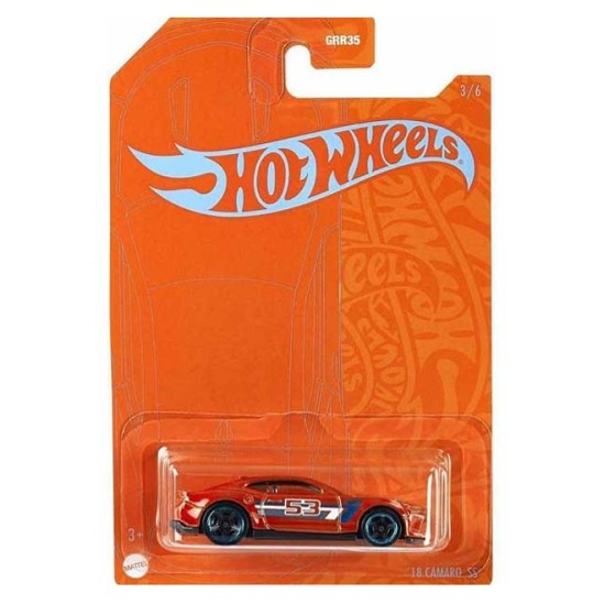 HOT WHEELS ORANGE AND BLUE '18 CAMARO SS 3/6 GRR18