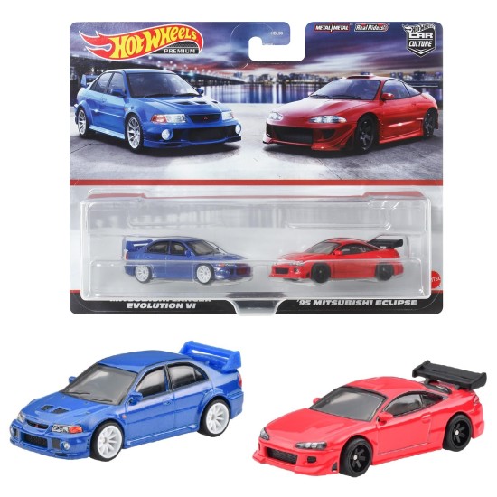 HOT WHEELS MITSUBISHI LANCER EVOLUTION VI AND '95 MITSUBISHI ECLISPE HKF59