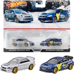 1/64 HOTWHEELS PREMIUM 2 PACK SUBARU IMPREZA WRX AND '16 SUBARU WRX STI