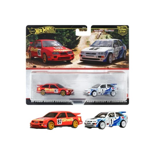 HOT WHEELS 2 PACK '87 FORD SIERRA COSWORTH AND '93 FORD ESCORT RS COSWORTH HRR73