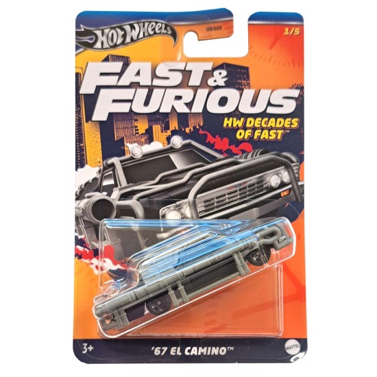 HOT WHEELS FAST & FURIOUS HW DECADES OF FAST '67 EL CAMINO 1/5 HRW41