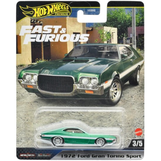 HOT WHEELS PREMIUM FAST AND FURIOUS 1972 FORD GRAN TORINO SPORT 3/5 HYP72