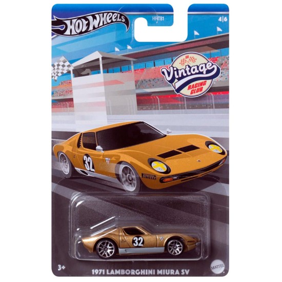 HOT WHEELS VINTAGE RACING CLUB 1971 LAMBORGHINI MIURA SV 4/5 HRV03