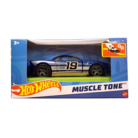 HOT WHEELS PULLBACK CAR - MUSCLE TONE BLUE HMY05