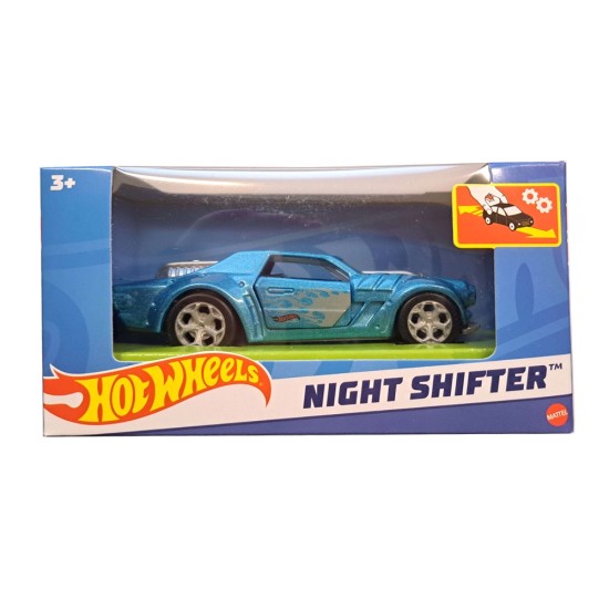 HOT WHEELS PULLBACK CAR - NIGHT SHIFTER BLUE HMY07