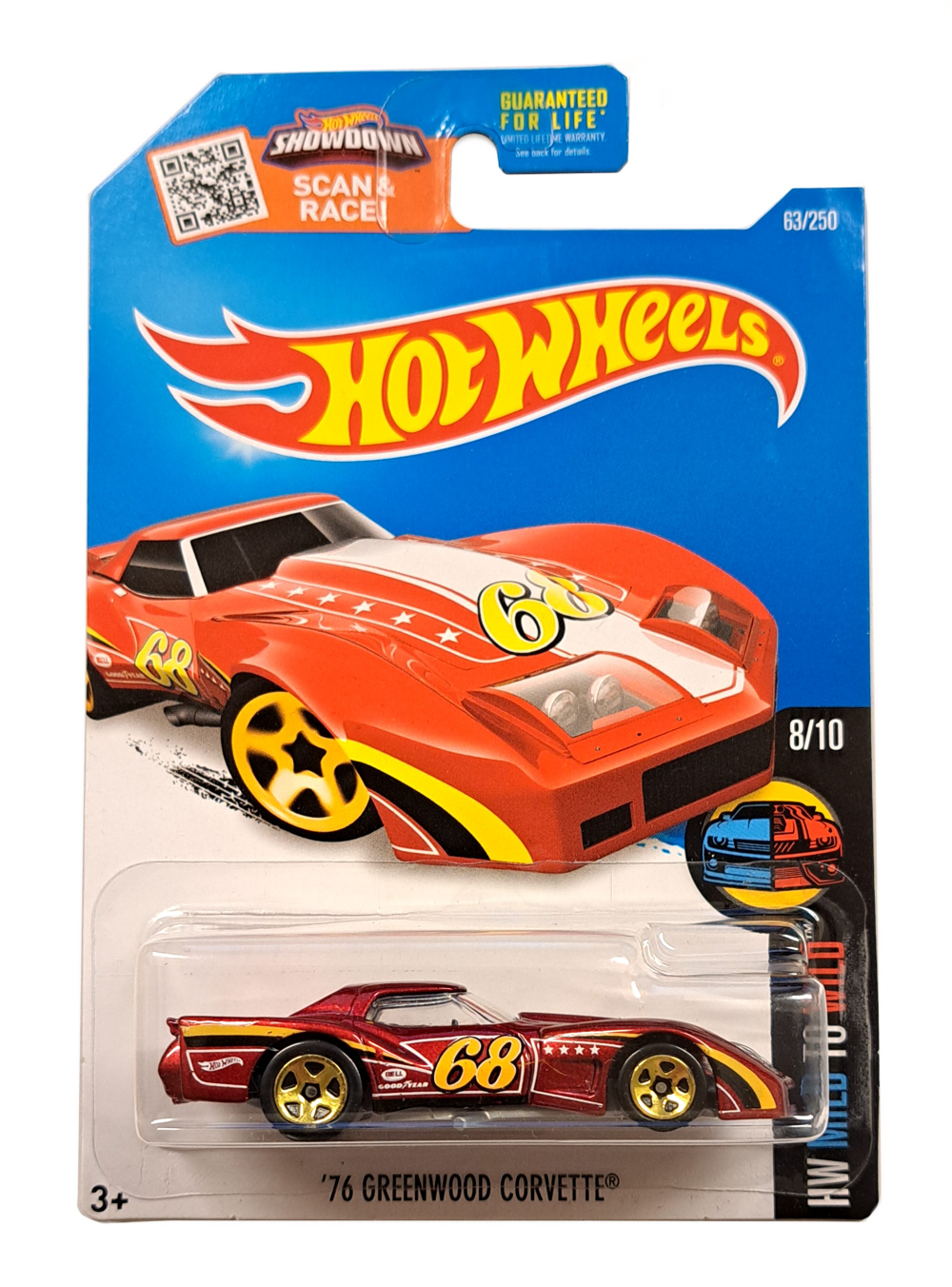 HOT WHEELS HW MILD TO WILD 8/10 '76 GREENWOOD CORVETTE 63/250 DHP88