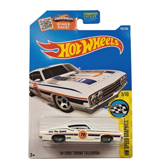 HOT WHEELS HW SPEED GRAPHICS 8/10 '69 FORD TORINO TALLADEGA 183/250 DHR79