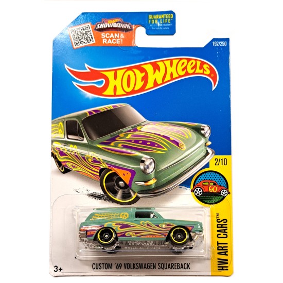 HOT WHEELS HW ART CARS 2/10 CUSTOM '69 VOLKSWAGEN SQUAREBACK 192/250 DHR85