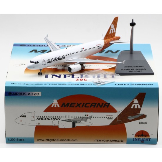 1/200 N230RX MEXICANA AIRBUS A320 WITH STAND IF320MX0723