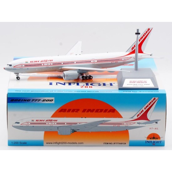 1/200 AIR INDIA BOEING 777-200 VT-AIL WITH STAND IF777AI0124