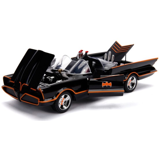 1/18 1966 CLASSIC BATMOBILE WITH BATMAN AND ROBIN FIGURES