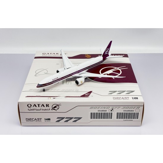1/400 QATAR AIRWAYS B777-300(ER) RETRO LIVERY A7-BAC WITH ANTENNA XX40068