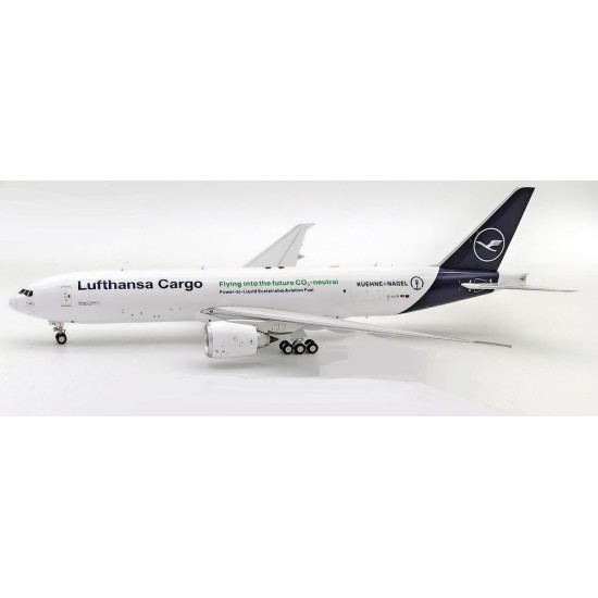 1/200 777-F LUFTHANSA CARGO KUEHNE AND NAGEL D-ALFK WITH STAND JF-777-2-005