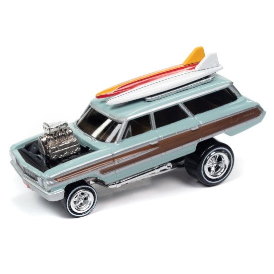 1/64 ZINGERS 1964 FORD COUNTRY SQUIRE SURFIN BABY BLUE JLSF025 B