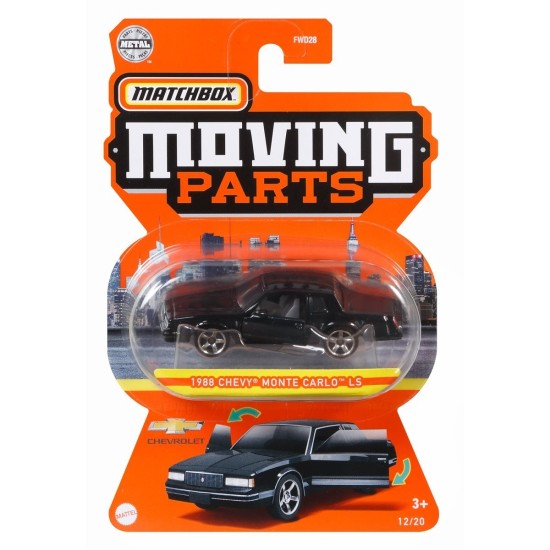 MATCHBOX 1/64 MOVING PARTS 1988 CHEVY MONTE CARLO LS 12/20 GBW44