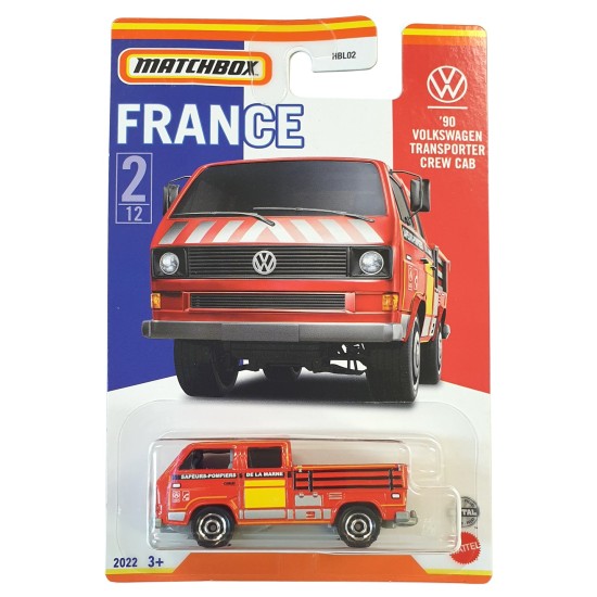 MATCHBOX BEST OF FRANCE 2022 '90 VOLKSWAGEN TRANSPORTER CREW CAB 2/12 HFH69