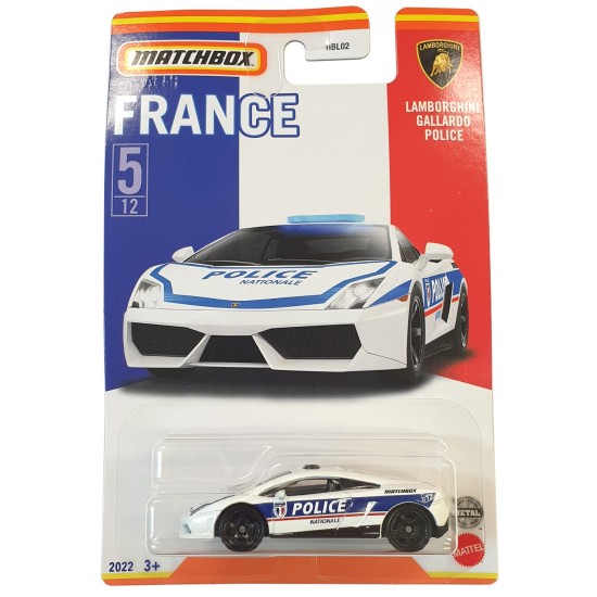 MATCHBOX BEST OF FRANCE 2022 LAMBORGHINI GALLARDO POLICE 5/12 HFH72