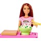 BARBIE YOU CAN BE ANYTHING DOUGH NOODLE MAKER BRUNETTE DOLL AND PLAYSET GHK44