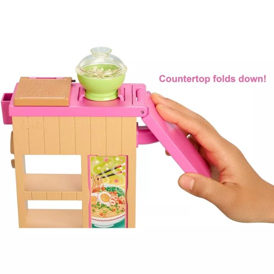 BARBIE YOU CAN BE ANYTHING DOUGH NOODLE MAKER BRUNETTE DOLL AND PLAYSET GHK44