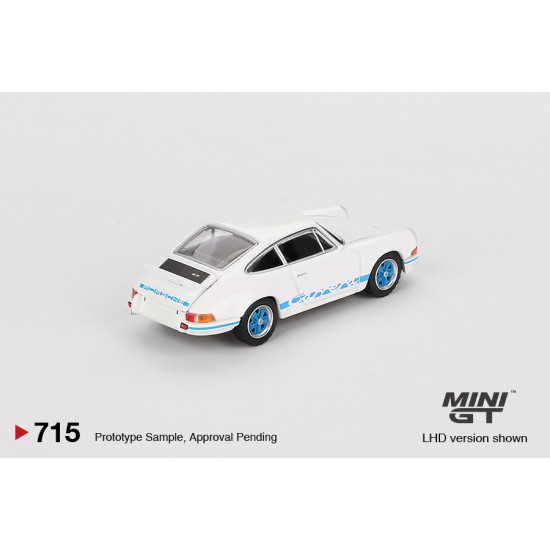 1/64 PORSCHE 911 CARRERA RS 2.7 GRAND PRIX WHITE WITH BLUE LIVERY (RHD)