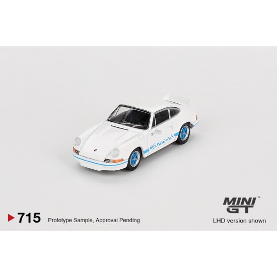 1/64 PORSCHE 911 CARRERA RS 2.7 GRAND PRIX WHITE WITH BLUE LIVERY (RHD)