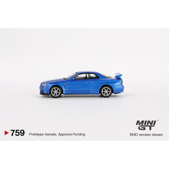 1/64 NISSAN SKYLINE GT-R (R34) V-SPEC BAYSIDE BLUE (RHD)