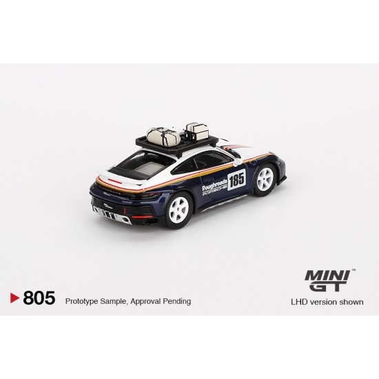 1/64 PORSCHE 911 DAKAR RALLYE DESIGN PACKAGE WHITE/GENTIAN BLUE METALLIC (LHD) BLISTER PACKAGING