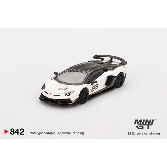 1/64 LAMBORGHINI AVENTADOR SVJ 63 BIANCO ASOPO (LHD) BLISTER PACKAGING