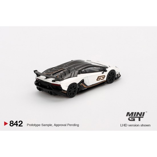 1/64 LAMBORGHINI AVENTADOR SVJ 63 BIANCO ASOPO (LHD) BLISTER PACKAGING