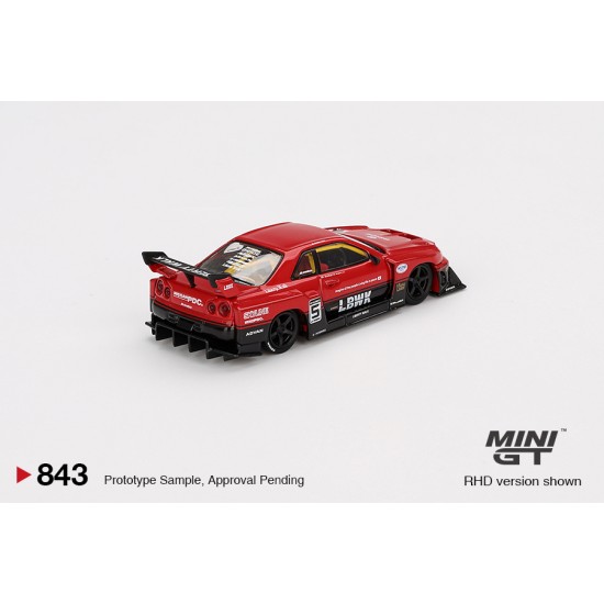 1/64 NISSAN LB-ER34 SUPER SILHOUETTE SKYLINE RED/BLACK (RHD)