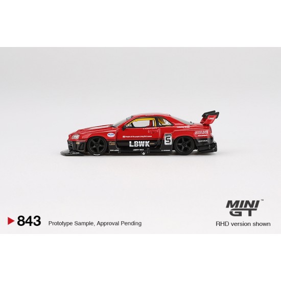 1/64 NISSAN LB-ER34 SUPER SILHOUETTE SKYLINE RED/BLACK (RHD)