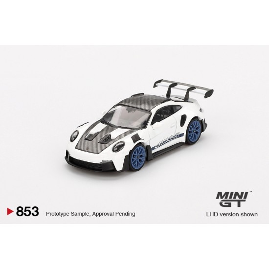 1/64 PORSCHE 911 (992) GT3 RS WEISSACH PACKAGE WHITE WITH INDIGO BLUE (RHD) BLISTER PACKAGING