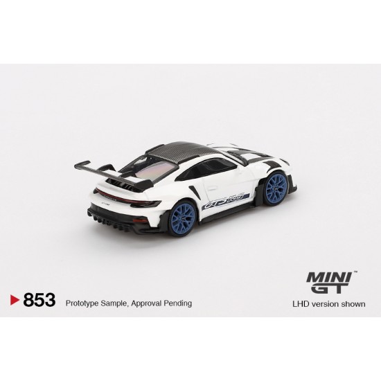 1/64 PORSCHE 911 (992) GT3 RS WEISSACH PACKAGE WHITE WITH INDIGO BLUE (RHD)