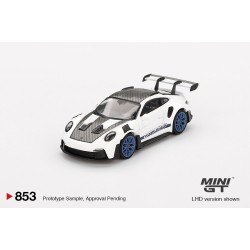 1/64 PORSCHE 911 (992) GT3 RS WEISSACH PACKAGE WHITE WITH INDIGO BLUE (LHD)