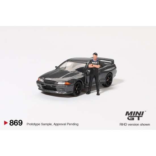 1/64 NISSAN SKYLINE GT-R (R32) NISMO GUNMETAL WITH MATSUDA FIGURE (RHD) TSUGIO MATSUDA COLLECTION