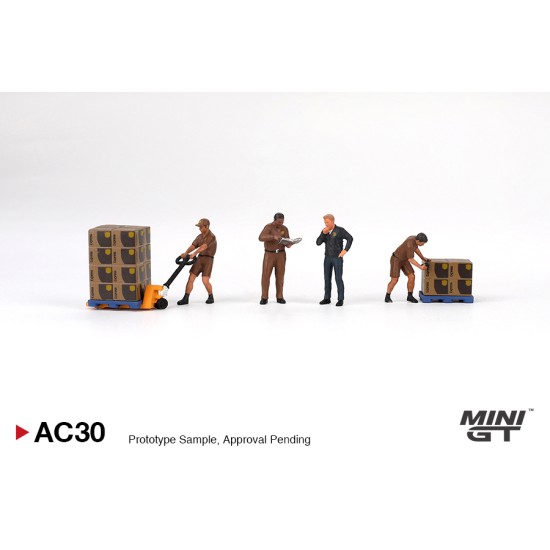 1/64 FIGURINE UPS DRIVER AND WORKERS MGTAC30