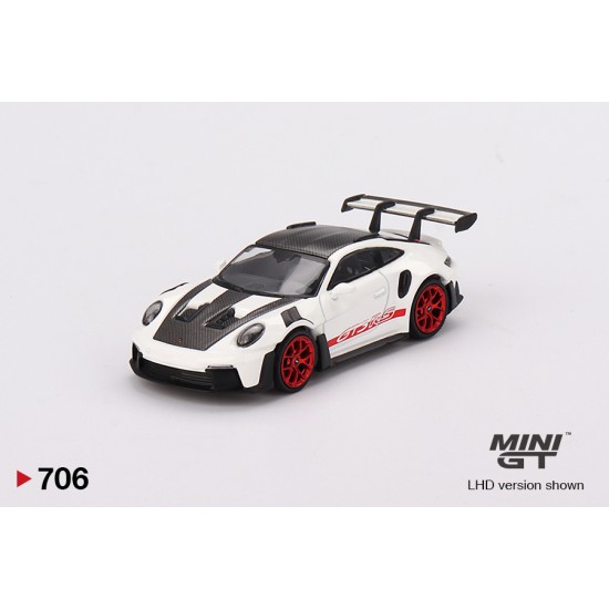 1/64 PORSCHE 911 (992) GTS RS WEISSACH PACKAGE WHITE WITH PYRO RED (LHD)