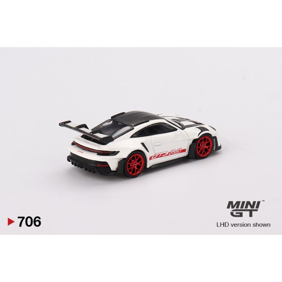 1/64 PORSCHE 911 (992) GTS RS WEISSACH PACKAGE WHITE WITH PYRO RED (RHD)