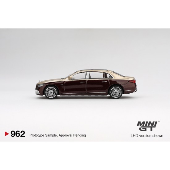 1/64 MERCEDES-MAYBACH S680 GOLD/DARK RED METALLIC (LHD) BLISTER PACKAGING