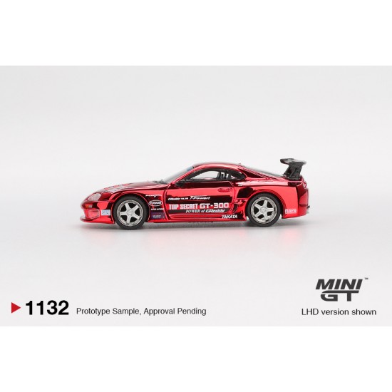 1/64 TOYOTA SUPRE (A80) TOP SECRET GT-300 TOP SECRET RED CHROME (LHD) (BLISTER PACKAGING)