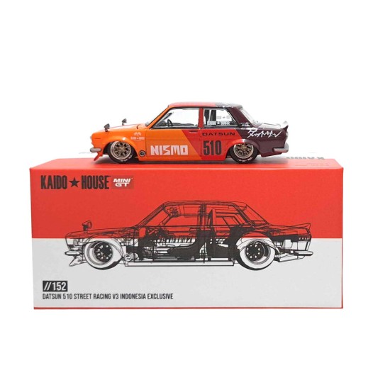 MINI GT KAIDO HOUSE DATSUN 510 STREET RACING V3 INDONESIA EXCLUSIVE KHMG152