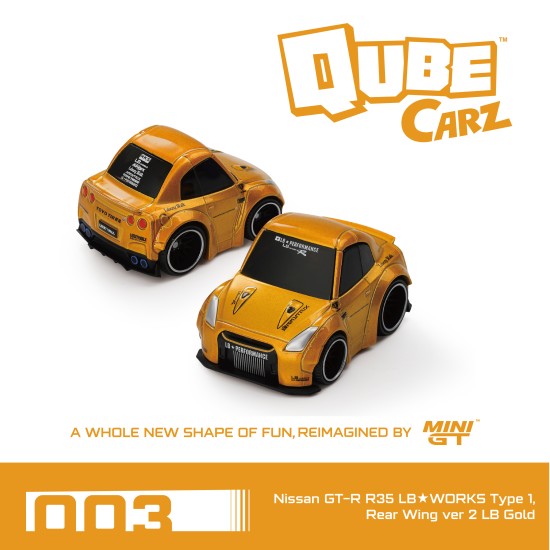 NISSAN GT-R R35 LB WORKS TYPE 1 REAR WING VER 2 LB GOLD BLISTER PACKAGING