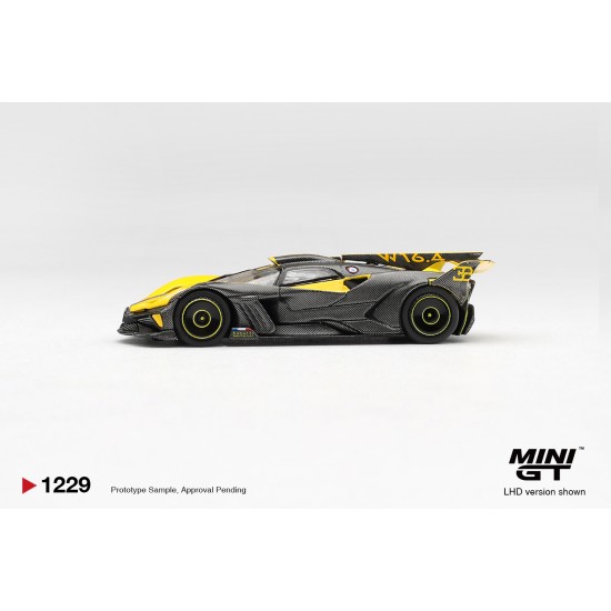 1/64 BUGATTI BOLIDE YELLOW (LHD) BLISTER PACKAGING